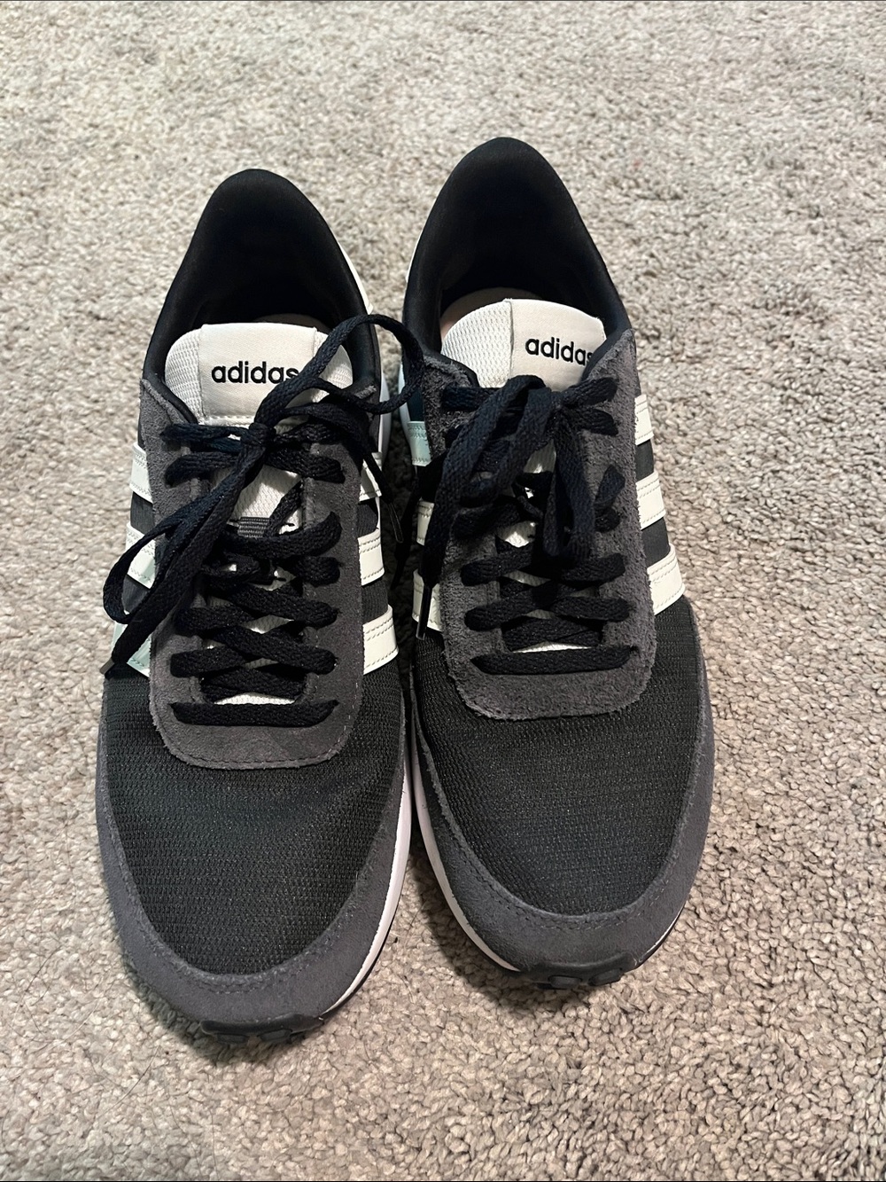 adidas Black and White Retro Run 70s Sneakers - Picture 2 of 4